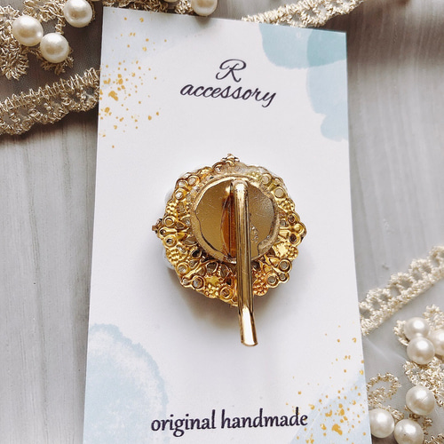 1番人気❁シンプル可愛い定番ビジューブローチ ポニーフックへ変更可能