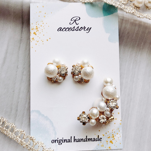 ❀ハンドメイド❀ビジューイヤーカフ ビジュー｜イヤーカフ｜フラワーリングオンラインストア