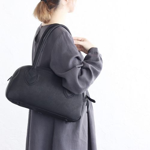 即納】フォーマルにも✦ 本革レザー ボストン型ショルダーバッグ nadi