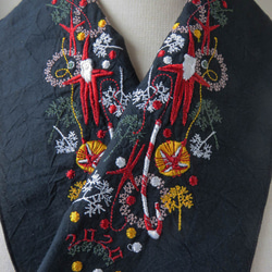 刺繍半衿・紫陽花オーガンジーの半襟 和装小物(帯・半襟 刺繍半衿・紫陽花オーガンジーの半襟 和装小物(帯・半襟