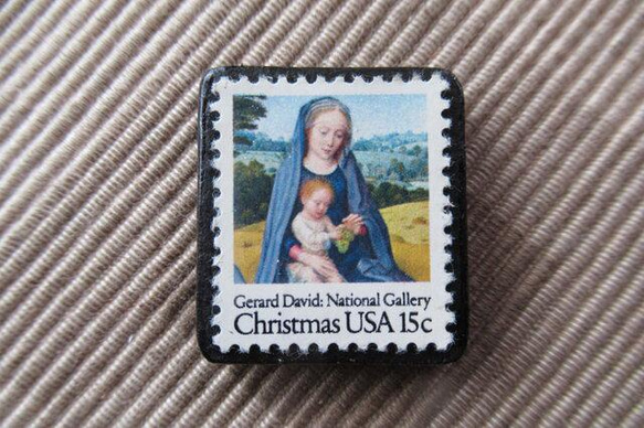 アメリカ　クリスマス切手ブローチ　4492 1枚目の画像