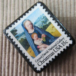 アメリカ　クリスマス切手ブローチ　4492 2枚目の画像