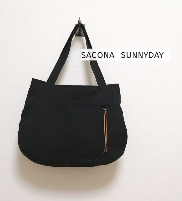 横トート （黒） 1枚目の画像