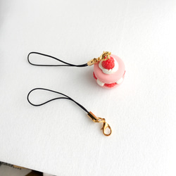 玫瑰莓果馬卡龍 耳環 單支 ローズマカロン 覆盆莓 甜點飾品 macaron 單耳 第7張的照片