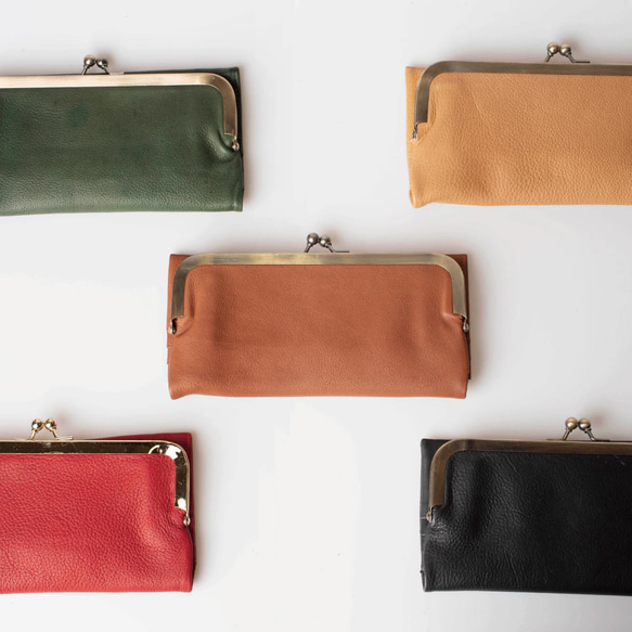 【限量特價】復古五金長款扣環錢包，植鞣牛皮，粉紅米色，HAW014 第14張的照片