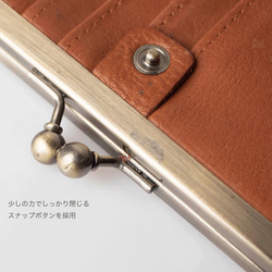 【限量特價】復古五金長款扣環錢包，植鞣牛皮，粉紅米色，HAW014 第10張的照片