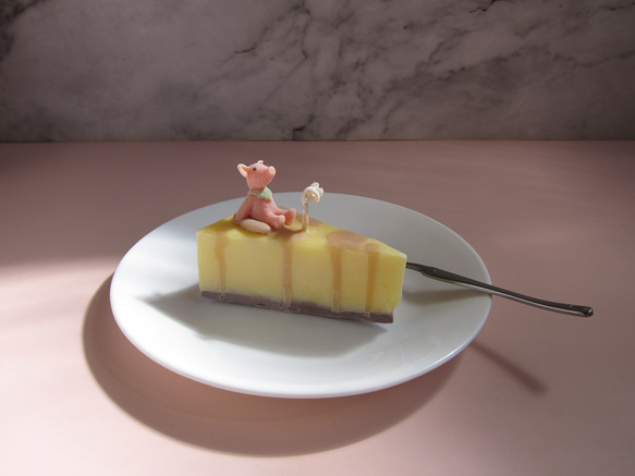 【ザマンド】スイーツシリーズ-チーズケーキ センテッドキャンドル／オーダーメイド 2枚目の画像