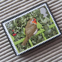 イギリス　クリスマス切手ブローチ 4503 2枚目の画像