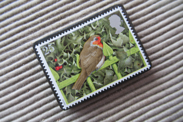 英國聖誕郵票胸針4503 第2張的照片