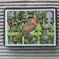 イギリス　クリスマス切手ブローチ 4503 1枚目の画像