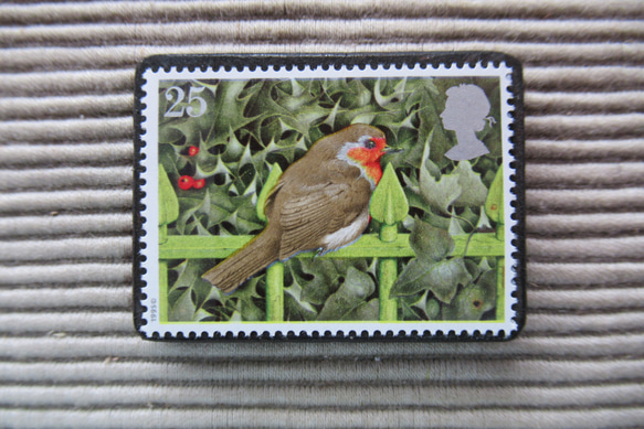 英國聖誕郵票胸針4503 第1張的照片