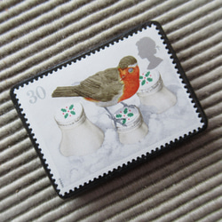 英國聖誕郵票胸針4504 第2張的照片