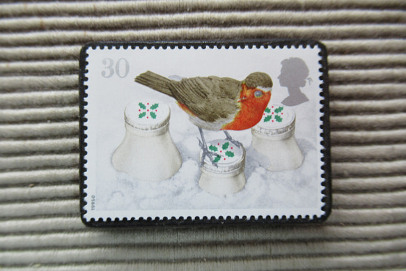 英國聖誕郵票胸針4504 第1張的照片