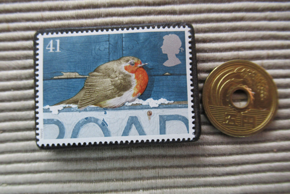 英國聖誕郵票胸針4505 第3張的照片
