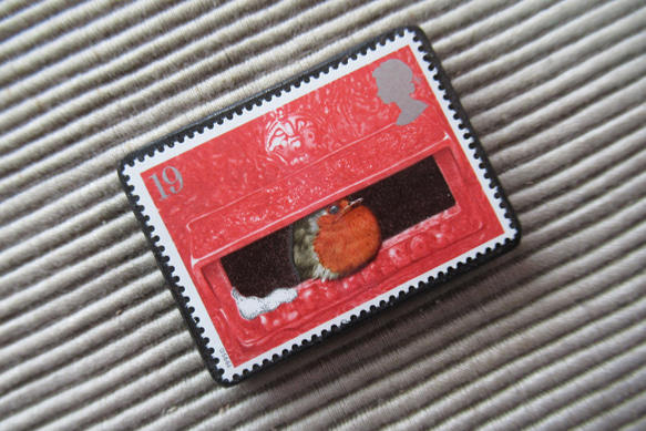 英國聖誕郵票胸針4507 第2張的照片