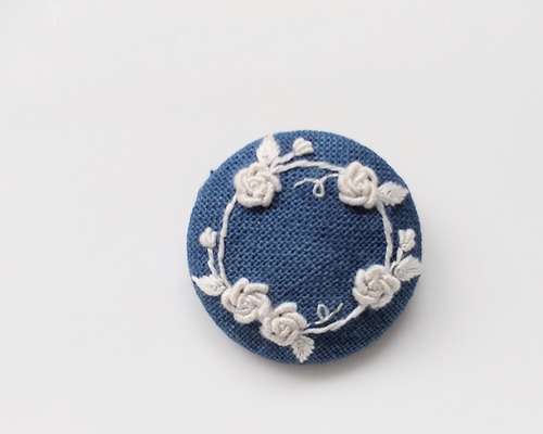 薔薇の花の1色刺繍ブローチ【送料無料】 ブローチ urara-2 通販