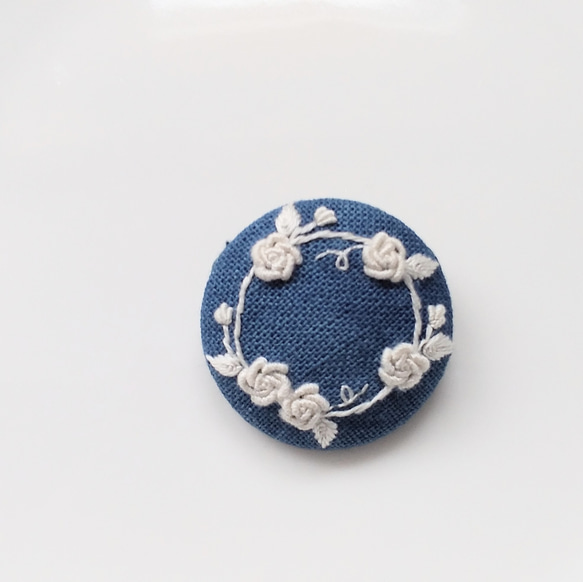 薔薇の花の1色刺繍ブローチ【送料無料】 ブローチ urara-2 通販