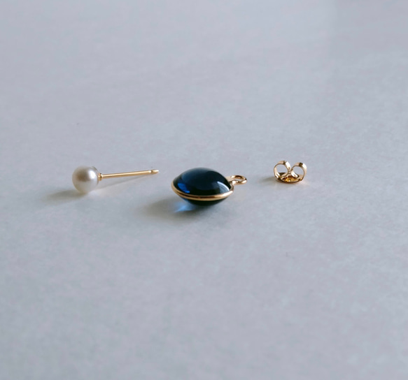2way  pearl ＋ glass - navy blue 5枚目の画像