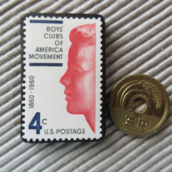 アメリカ　切手ブローチ 4531 3枚目の画像