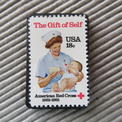 アメリカ　切手ブローチ 4532 1枚目の画像
