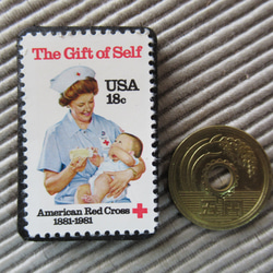 アメリカ　切手ブローチ 4532 3枚目の画像