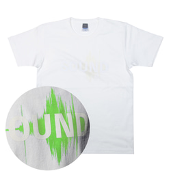 音楽 SOUND ヘヴィーウェイト Tシャツ 蓄光インク、やや暗い室内でも光