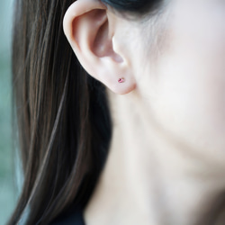 粉紅碧璽 3 毫米 14KGF 耳環 ~ Marianela 第3張的照片
