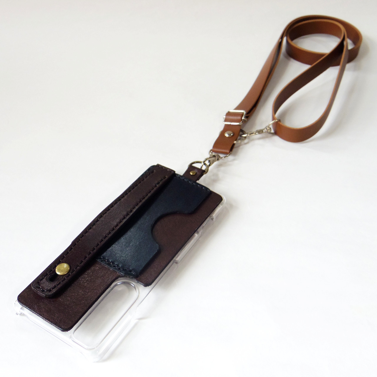 スマホショルダーリアケースとショルダーストラップ iPhone,Android 多機種制作 チョコレートブラウン 焦茶色 5,375円