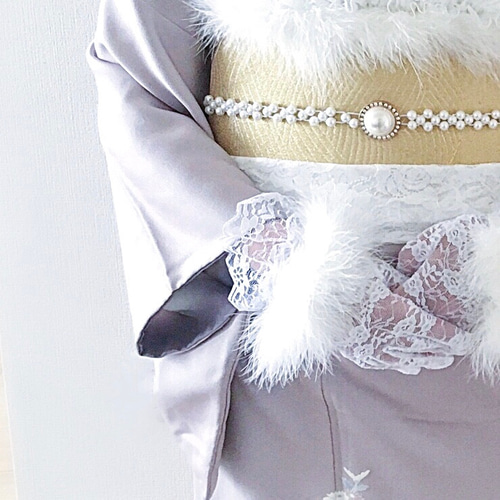 レース 帯揚げ 白 黒 花 フラワー ホワイト 成人式 振袖 袴 浴衣