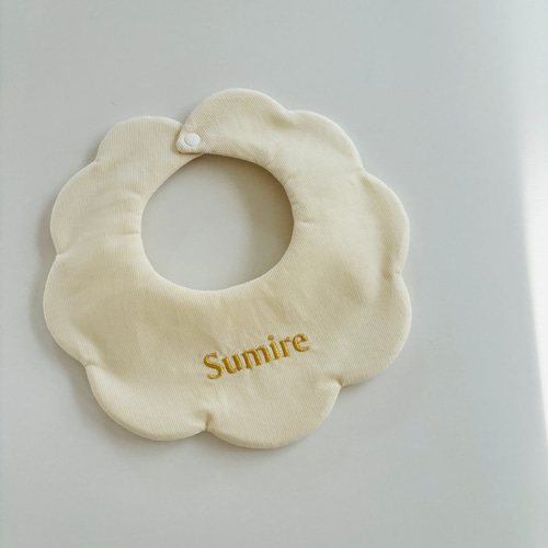 ハンドメイドスタイ　コーデュロイ　もくもく もくもくスタイ 1枚 yuzukinari ベビー用品 ベビースタイ スタイ