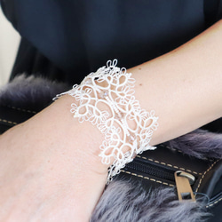 OYA Tatting lace bracelet [ROYAL] Ivory 第1張的照片