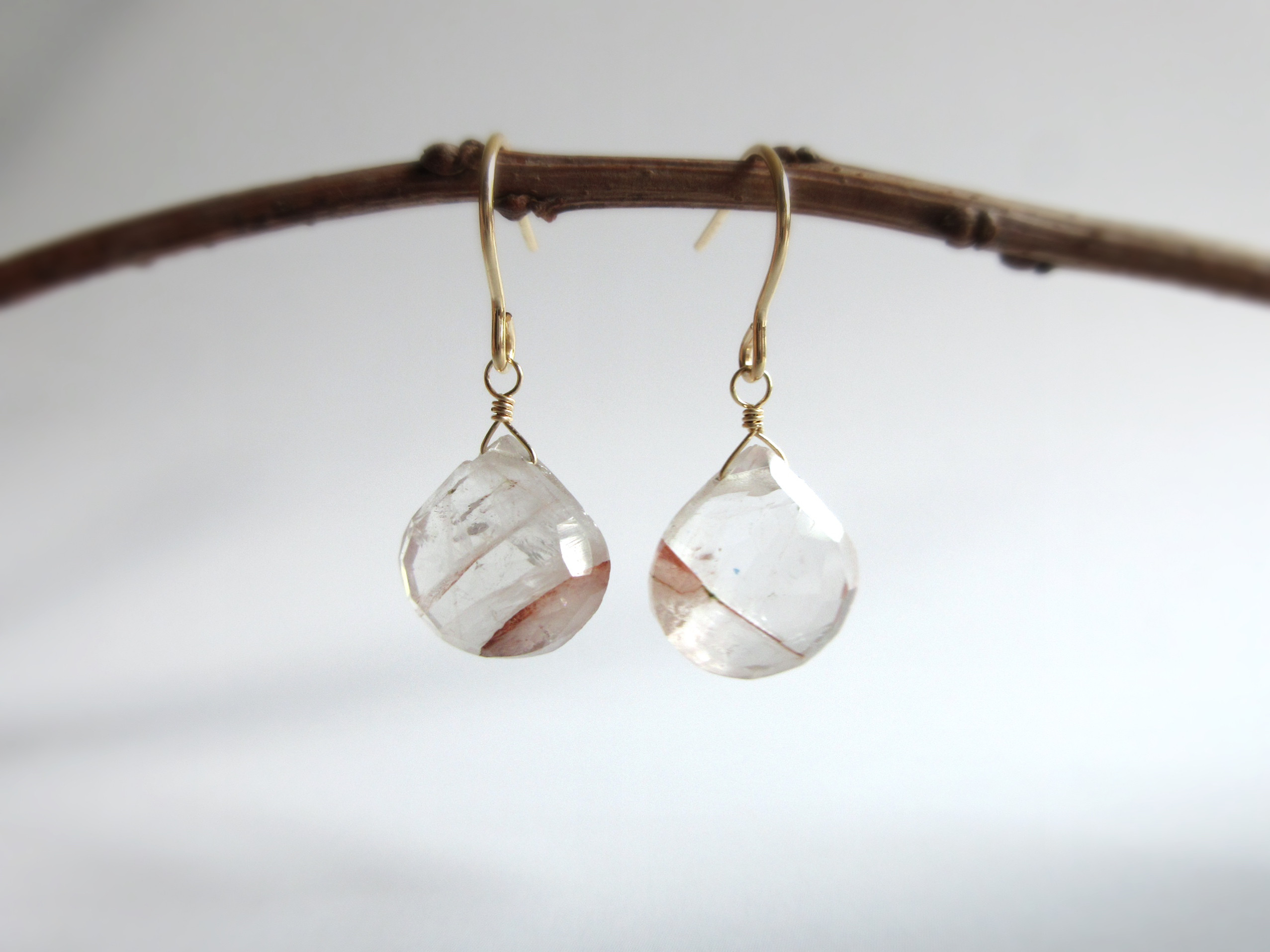 【希少】12mm「コッパールチルクォーツ」14kgfピアス/イヤリング