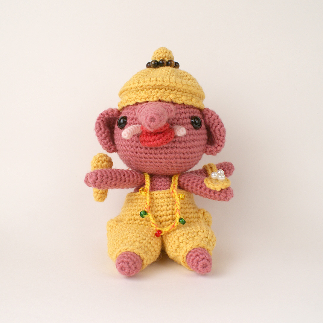 【神さまシリーズ：ガネーシャ】あみぐるみ インテリア雑貨 プレゼント ギフト