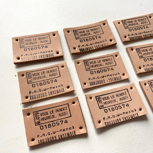 ②ハンドメイド革タグセット☆ナチュラルヌメ その他素材 eri* 通販