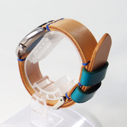 腕時計ベルト 腕時計バンド 牛革レザー 16mm〜20mmのラグ幅で制作 エクリュ 生成り色 6枚目の画像