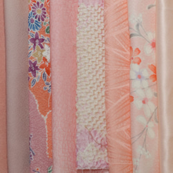 正絹　着物はぎれ10枚セット　ピンク系　和小物、つまみ細工に 1枚目の画像