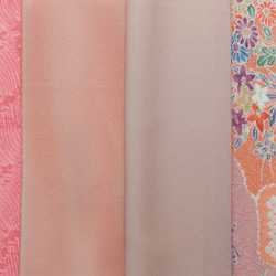 正絹　着物はぎれ10枚セット　ピンク系　和小物、つまみ細工に 4枚目の画像