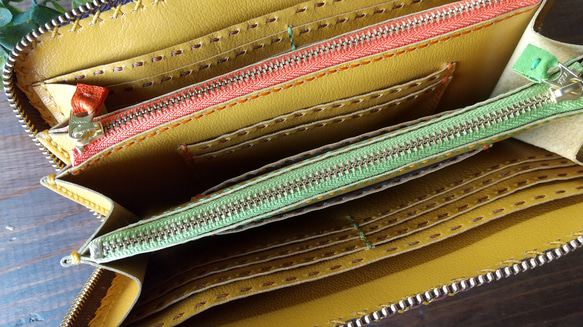 ダブルファスナーの長財布（チョコバナナ） 6枚目の画像