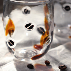 ナチュリラ掲載「コロンとしたコーヒー豆グラス」カフェタイム 可愛い贈り物 ベイクドカラー ナチュラル  coffee 3枚目の画像