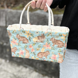 一貫張り（一閑張り）・バッグ・きのこ柄・かごバッグ かごバッグ