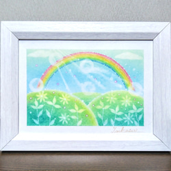 パステルアート 青い鳥と風船 パステル画原画 お祝 プレゼント