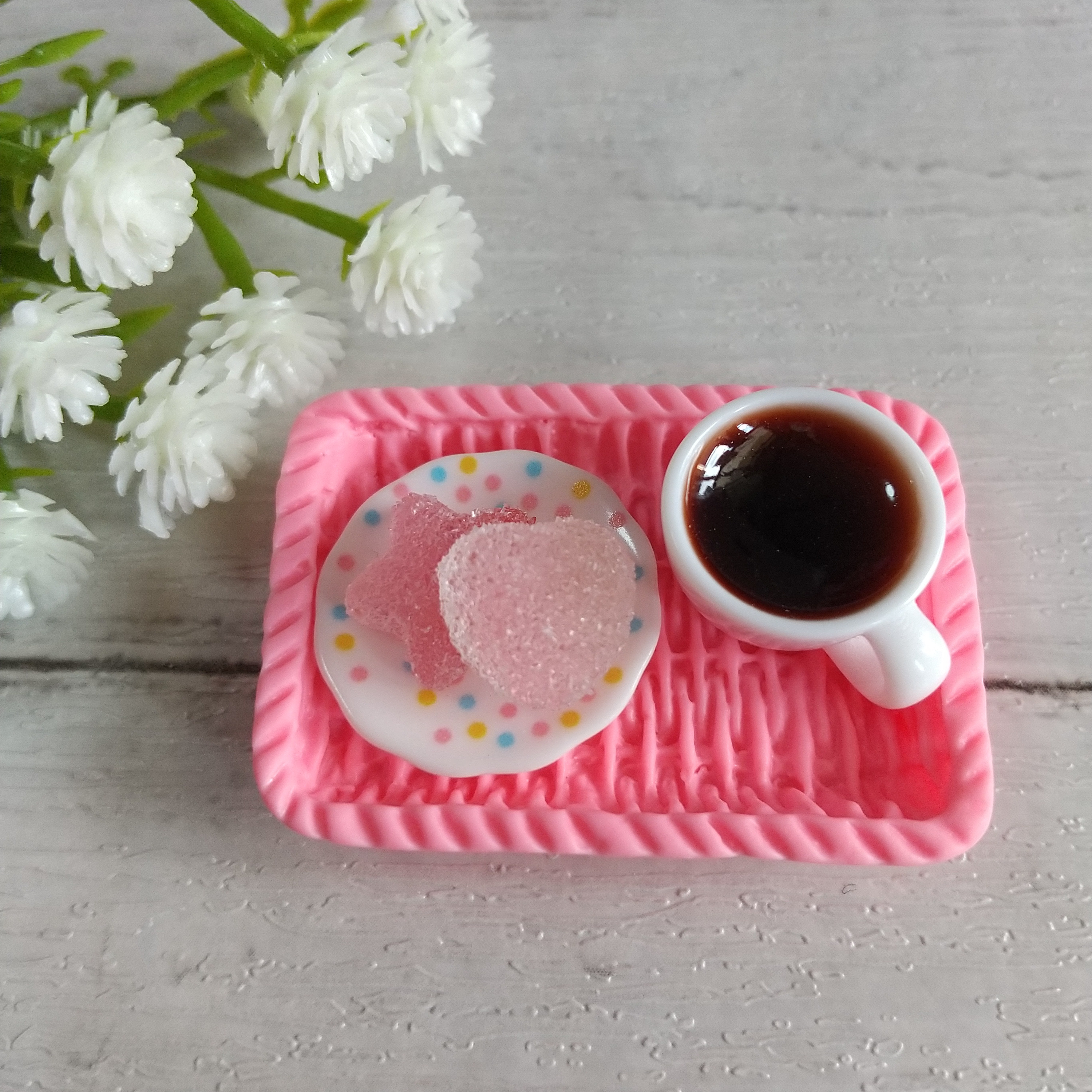 ミニチュア #910 ☆ グミ、トレイ、お皿、コーヒー デコパーツ その他