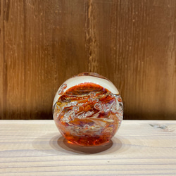 オバタ硝子工房　宙soraのペーパーウェイト ガラス　チェリーピンク 9枚目の画像