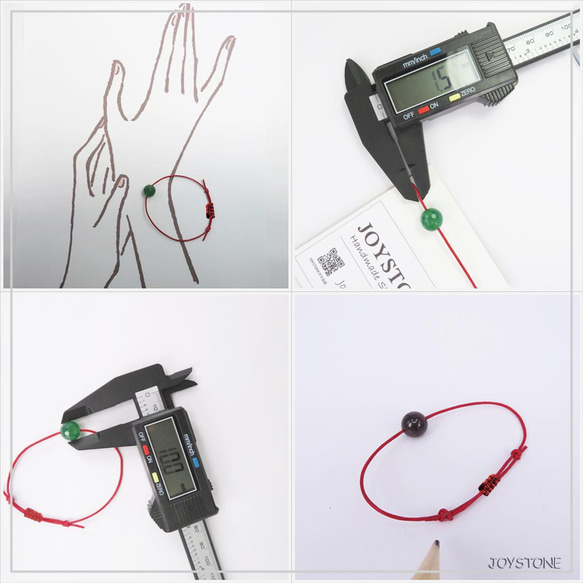 手工皮繩手鍊 幸運紅繩x生日寶石 選一月至十二月誕生石 輕鬆收緊可調式 第9張的照片