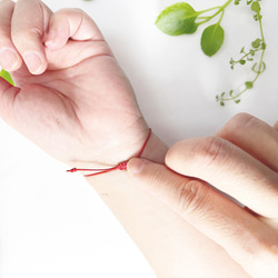 Custome Rose Quartz Red Leather Bracelet 5 Gems 8枚目の画像