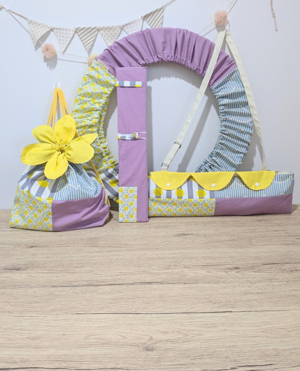 【受注生産】新体操 リボンケース フープカバー 花びらのナップサック （ボールケース）北欧風