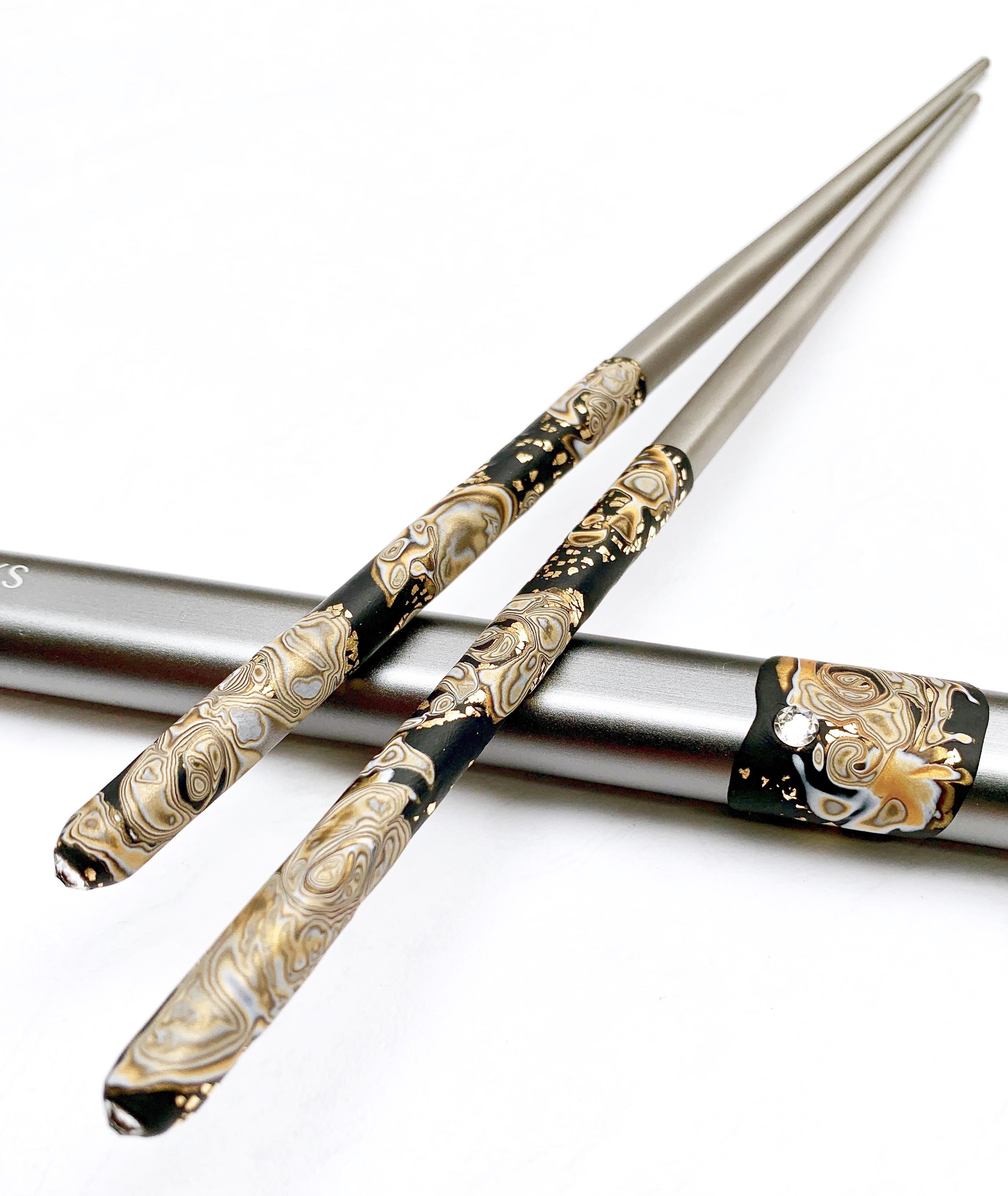 チタン箸手作りデザインECO純チタン箸WENWENWORKSチタン箸