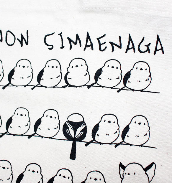 シマエナガのひなたぼっこ　トートバッグ 6枚目の画像