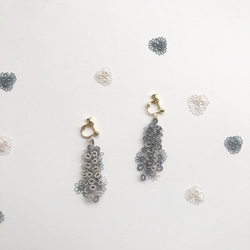 選べるお色＊タティングレース しずくピアス　イヤリング　　ノンホールピアス 17枚目の画像