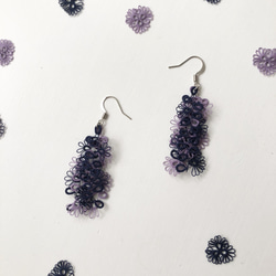 選べるお色＊タティングレース しずくピアス　イヤリング　　ノンホールピアス 10枚目の画像